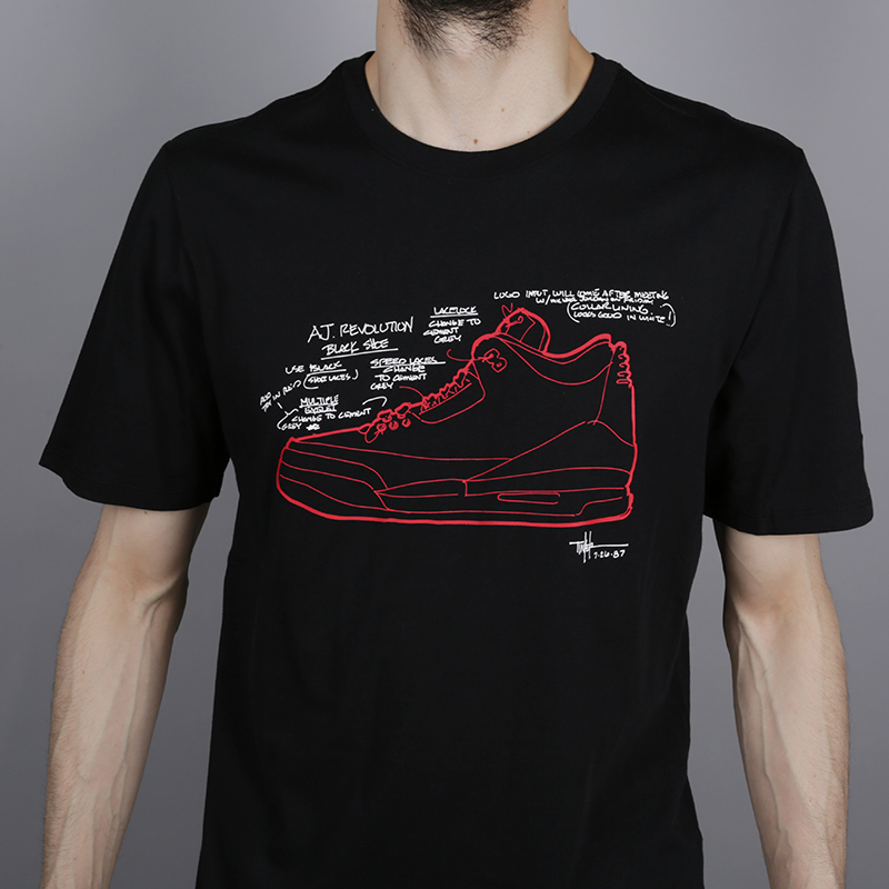 мужская черная футболка Jordan Retro 3 T-Shirt AO8937-010 - цена, описание, фото 2